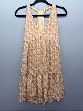 Pink Lily Yellow Floral V-Neck Mini Dress